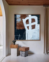 Black And Brown Abstract Painting Large Square Livingroom Canvas Art Acrylic Painting For Sale
