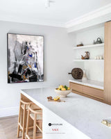 Contemporary Abstract Art Large Vertical Black And White Abstract Painting