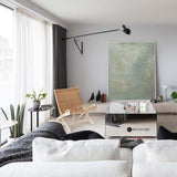 Original Pure Light Green Painting Modern Minimalist Acrylic Art Painting For Living Room