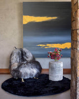 Large Black Blue Abstract Wall Art Large Acrylic Painting Canvas Artwork For Sale Minimalist Painting For Livingroom