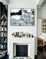 Large Abstract Canvas Art Oversized Black And White Abstract Art Framed