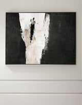 Black Abstract Art Oversized Modern Canvas Art Long Horizontal Wall Art