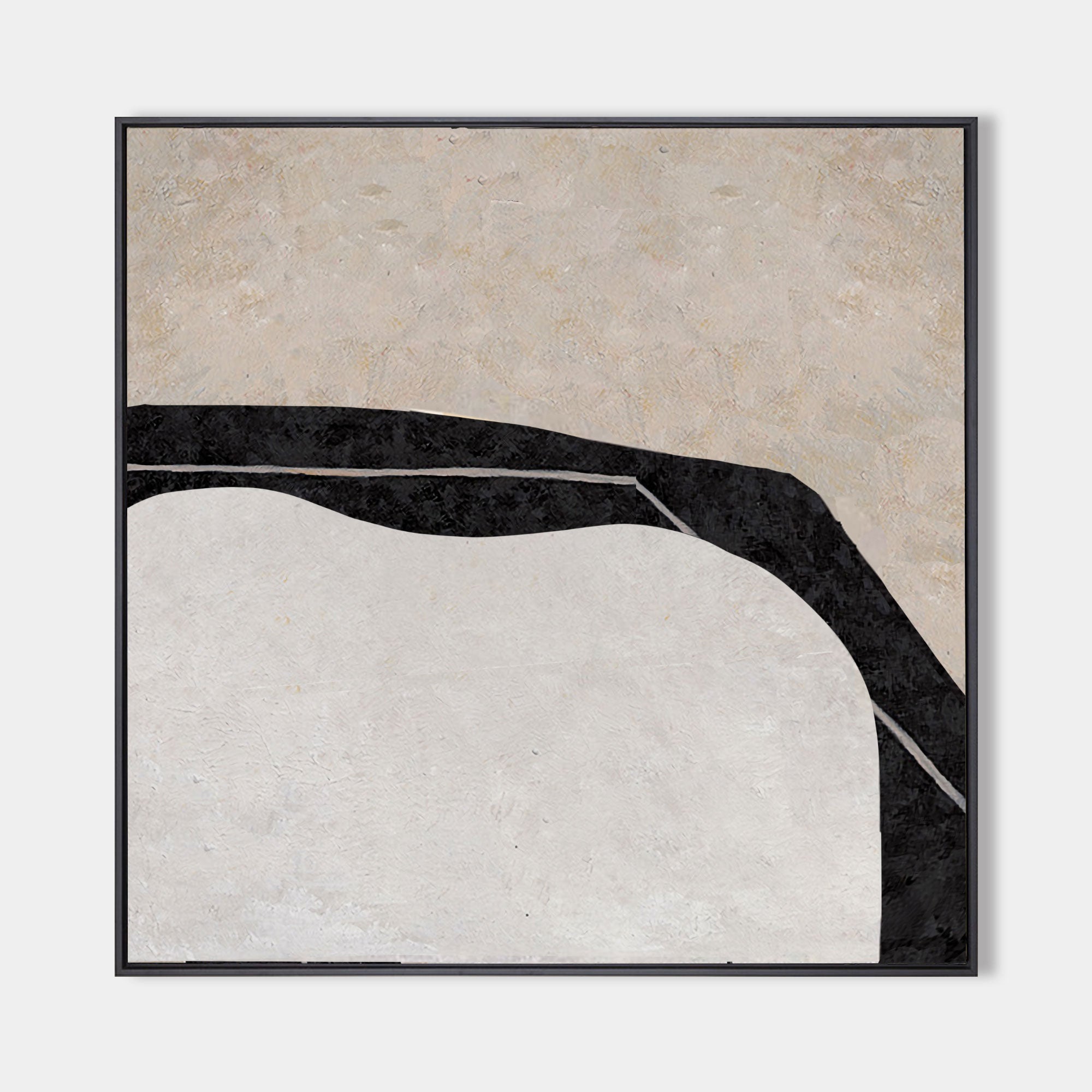 Modern Minimal Wall art large Abstract Wall Art Black Beige White