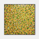 47'' X 47'' Modern Yellow Large Wall Art Abstract Square Paintings Artwork In Stock For Sale