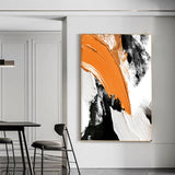 Modern Originial Large Rich Textured Yellow And Black Abstract Acrylic Painting For Livingroom