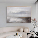 Modern Grey Textured Landscape Wall Art Large Acrylic Paintings Livingroom Canvas Art For Sale