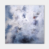 Blue And White Abstract Canvas Art Original Abstract Paintings For Sale 40 x 40