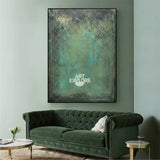 Large Green Acrylic Painting On Canvas Oversized Textured Modern Abstract Art Framed Canvas Art for Sale