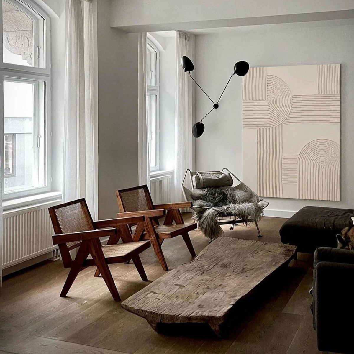 Beige Rich Textured Painting Modern Abstract Art Minimalist Artworks Large Acrylic Abstract Painting For Livingroom