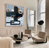 Modern Black And Brown Abstract Painting Large Acrylic Painting For Livingroom