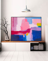 Pink And Blue Abstract Art Large colourful Canvas Art Modern Art