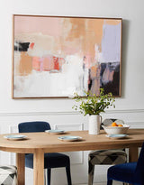 Pink And White Wall Art Huge Contemporary Abstract Painting For Living Room