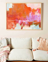 Orange Wall Art Canvas Large Contemporary Wall Art Colorful Artwork