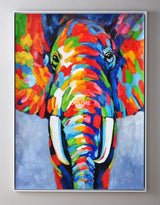 Color Elephant Abstract Painting Large colorful Animal Painting