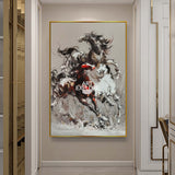 Running Horses Oil Painting Heavy Textured Horses Canvas Art Large Wild Horses Wall Art For Sale