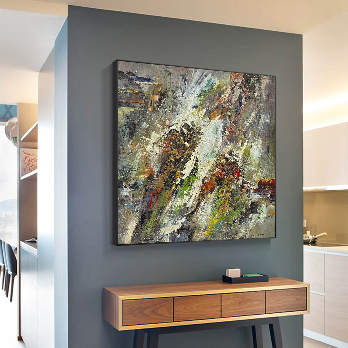 Colorful Abstract, Wall Art Canvas, Modern Art Large Acrylic Painting For Livingroom