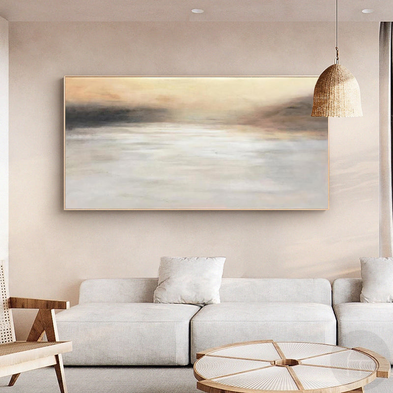 Contemporary Abstract Art Sunrise Canvas Wall Art Modern Abstract Seascape Painting