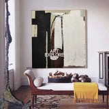 Black And Brown Minimalist Painting Oversized Painting Canvas Minimalist Painting For Home Decor