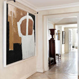 Black And Brown Minimalist Painting Oversized Painting Canvas Minimalist Painting For Home Decor