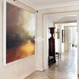 Sunset Canvas Painting Abstract Landscape Art Huge Canvas Wall Art