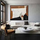 Black And Brown Wall Art Abstract Acrylic Art Canvas Painting For Living Room Abstract Canvas Painting