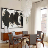 Black Abstract Art Large Modern Interior Canvas Art Long Horizontal Wall Art For Home Decor