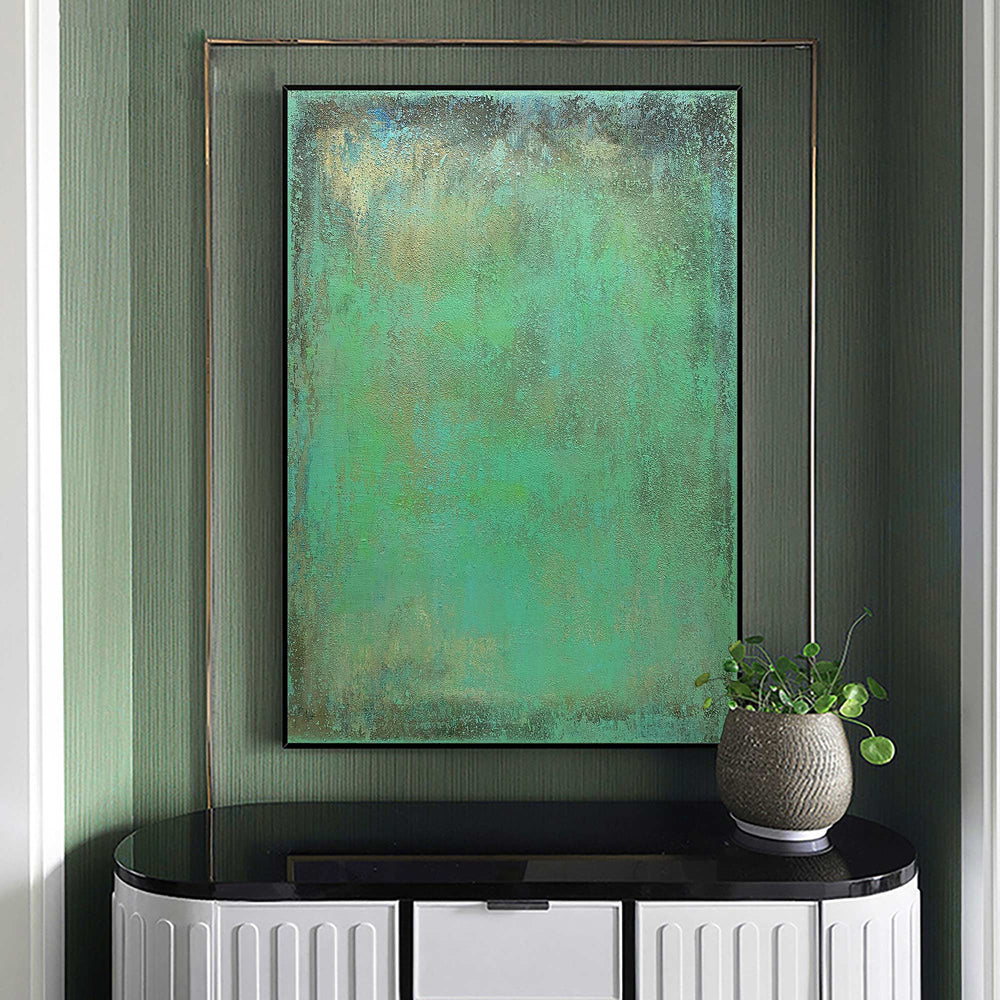Abstract Green Canvas Painting Large Original Acrylic Abstract Canvas Art Modern Abstract Painting