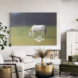 Large White Horse Acrylic Painting Horse Canvas Wall Art Modern Horses Painting For Sale