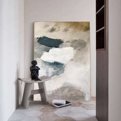 Modern Grey Abstract Canvas Art Grey Abstract Wall Painting Large Abstract Art For Sale