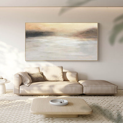 Contemporary Abstract Art Sunrise Canvas Wall Art Modern Abstract Seascape Painting