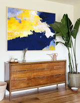Bright Abstract Painting Blue And Yellow Abstract Art Acrylic On Canvas