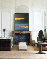 Large Black Blue Abstract Wall Art Large Acrylic Painting Canvas Artwork For Sale Minimalist Painting For Livingroom