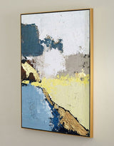 Acrylic Abstract Landscape Painting Gold Leaf Abstract Wall Art For Living Room