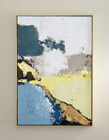 Acrylic Abstract Landscape Painting Gold Leaf Abstract Wall Art For Living Room