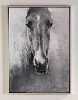 Grey White Abstract Horse Painting Horse Wall Art Horse Artwork