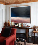 Modern Black And Red Abstract Art Minimalist Acrylic Painting Canvas Wall Art For Livingroom