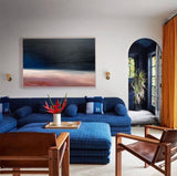 Modern Black And Red Abstract Art Minimalist Acrylic Painting Canvas Wall Art For Livingroom