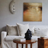 modern dark gold and brown abstract autumn scenery painting landscape oil painting on canvas abstract landscape art for living room