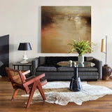 extra large brown and gold abstract landscape art painting on canvas abstract scenery painting for living room