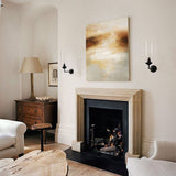 large bright gold abstract art impressionist landscape painting on canvas acrylic scenery painting for home decor