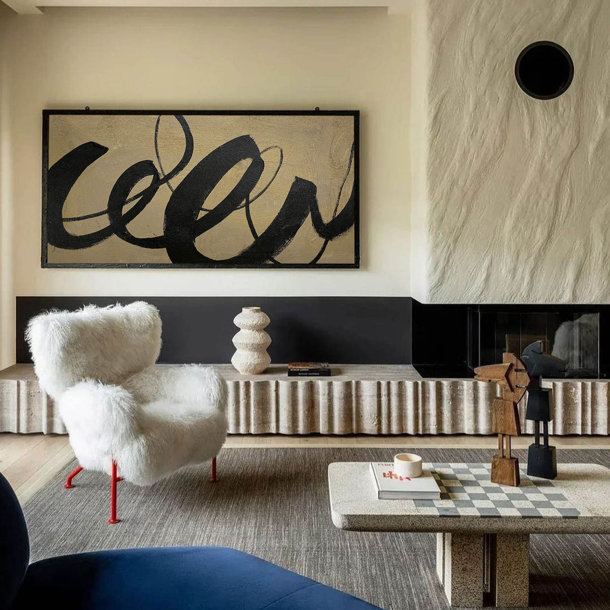 Large Black And Brown Wall Art Abstract Canvas Wall Art Acrylic Painting For Living Room