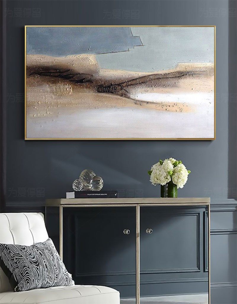 Large Abstract Coastal Art Panoramic Abstract Beach wall Art Huge Minimalist Beach Painting
