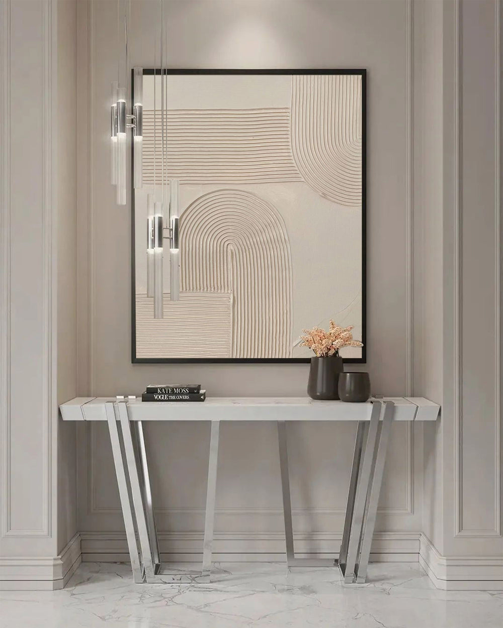 Luxury Rich Textured Painting Beige Abstract Art Minimalist Wall Art Acrylic Abstract Painting For Sale