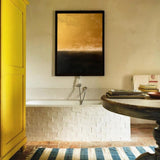 Modern Black And Gold Minimalist Painting Gold Abstract Acrylic Painting Livingroom Wall Art For Sale