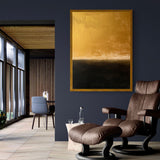 Modern Black And Gold Minimalist Painting Gold Abstract Acrylic Painting Livingroom Wall Art For Sale