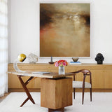 modern luxury brown and gold landscape oil painting on canvas nature scenery painting vintage landscape painting