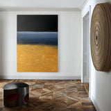 Modern Black Gold Blue Minimalist Painting Abstract Oil Painting Canvas Wall Art For Sale