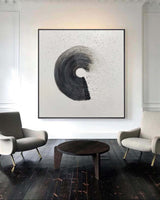 Black And White Abstract Art Painting Minimalist Wall Art Framed Canvas Art | Artexplore