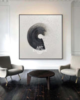 Black And White Abstract Art Painting Minimalist Wall Art Framed Canvas Art | Artexplore