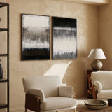 2 Piece Abstract Wall Art Black And White Textured Minimalist Art Rothko Inspired Wall Art For Sale